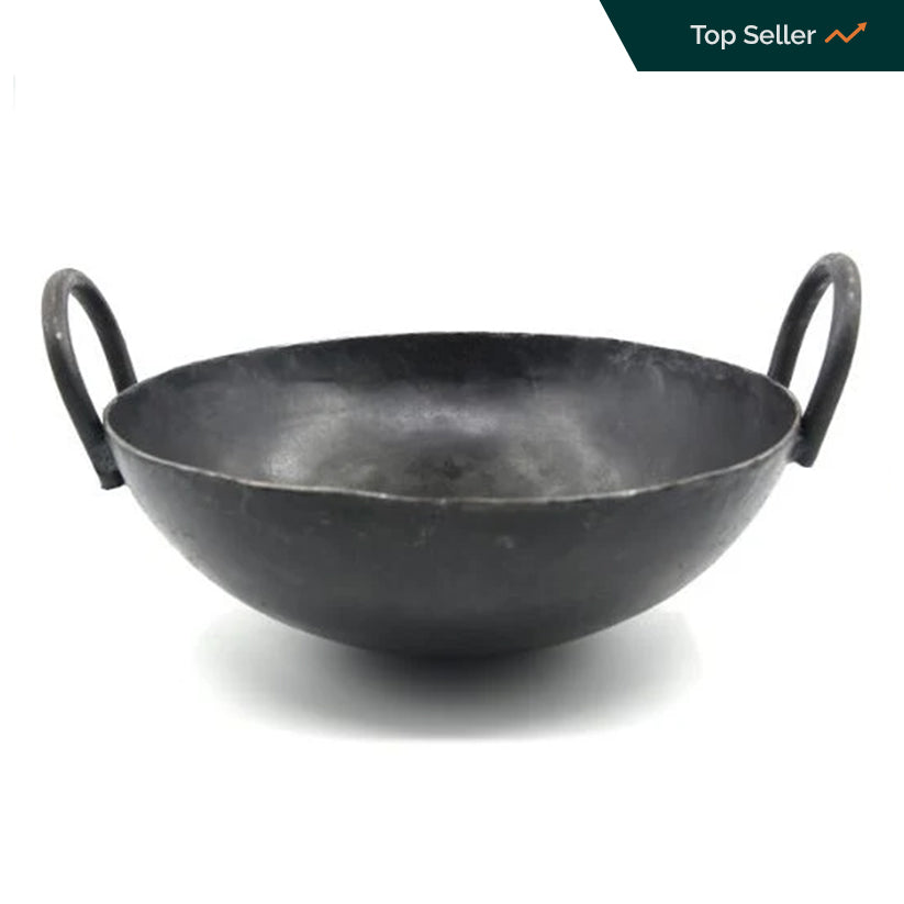 Iron Kadai No.4 Big Size Flat Bottom 8 Litres