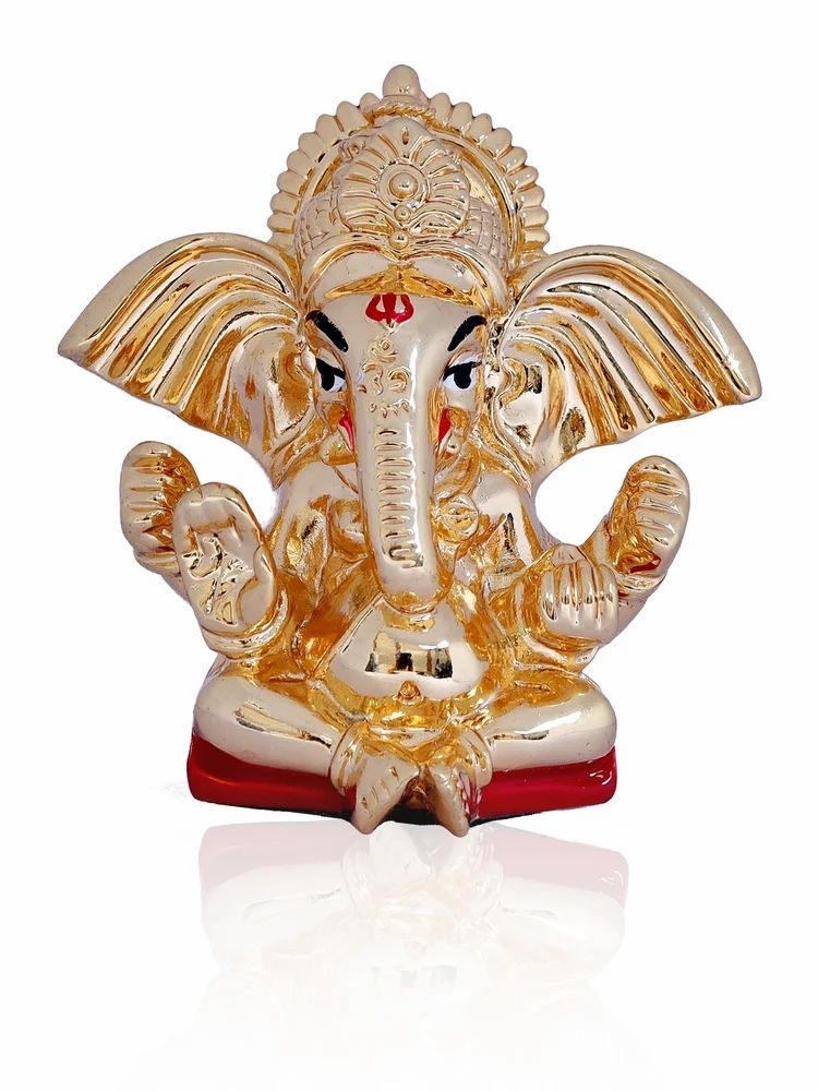 Ganesh Ji Golden Small W/YELLOW Dhoti 2"