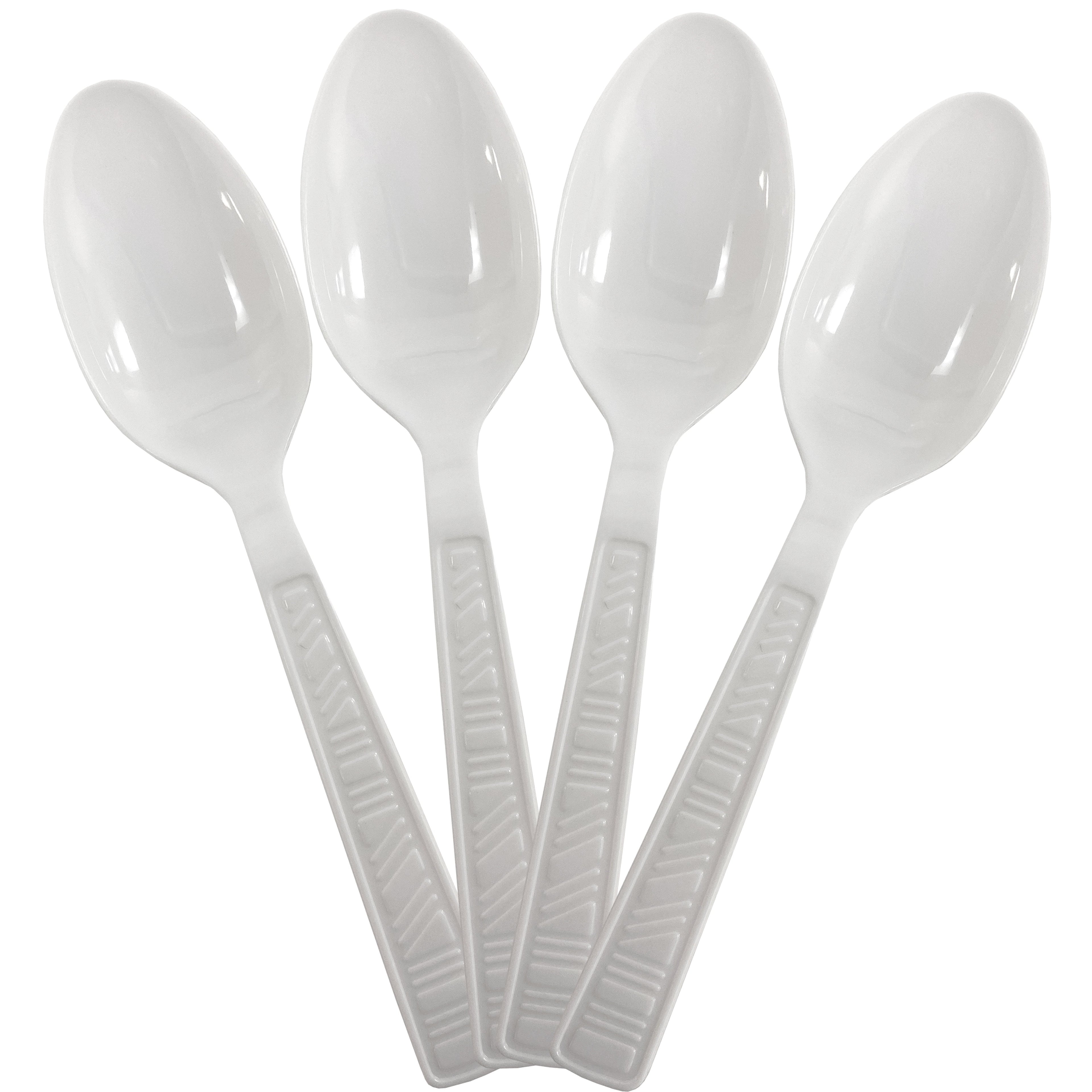 Disposable White Plastic Spoons