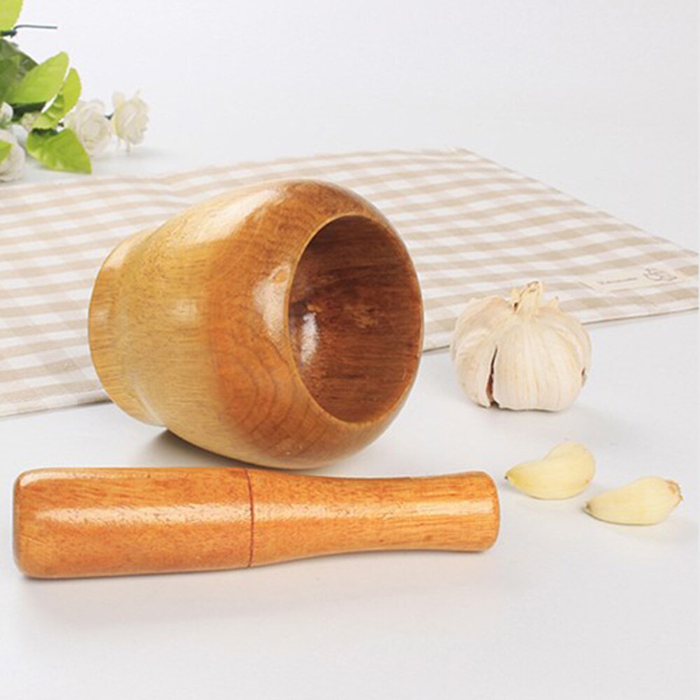 Mortar Pestle Wooden Polished