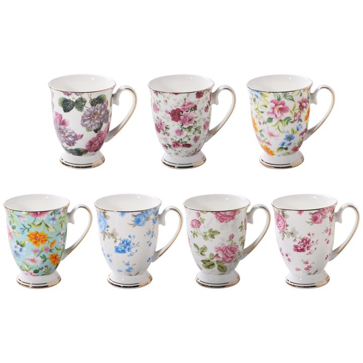 Ceramic Floral Tea Mugs