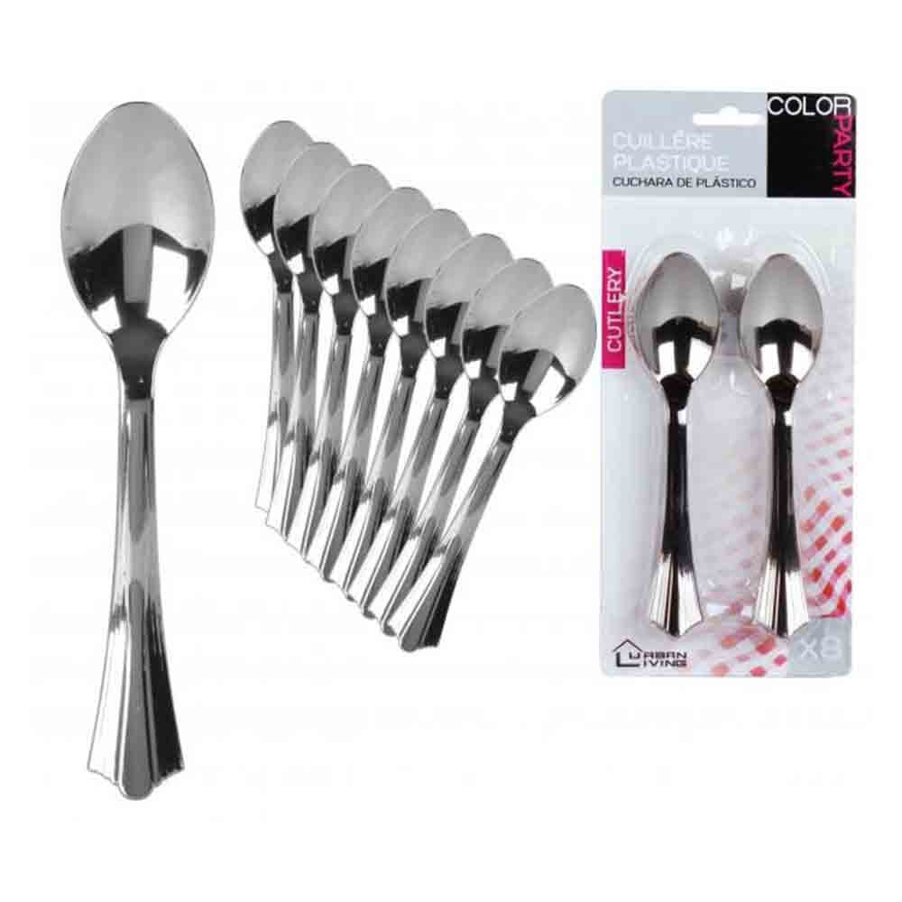 Bright Chrome Plated Plastic Spoons