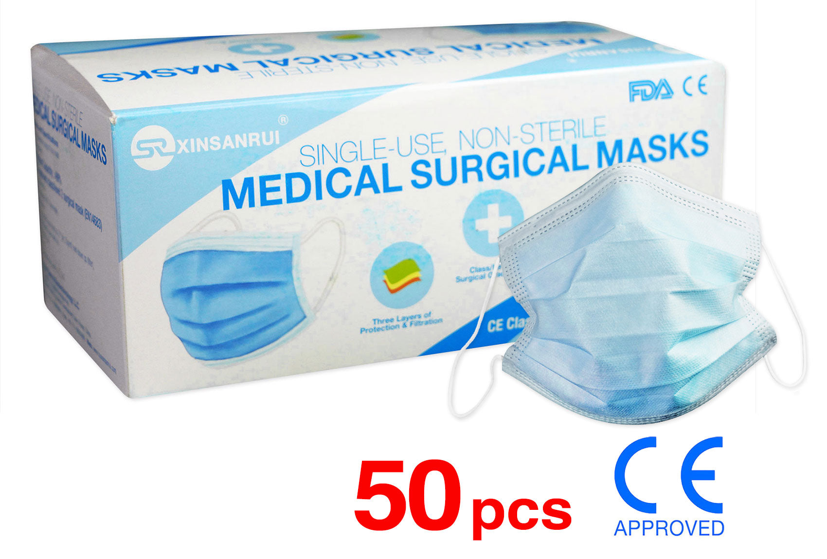 Disposable Surgical Masks-50pk