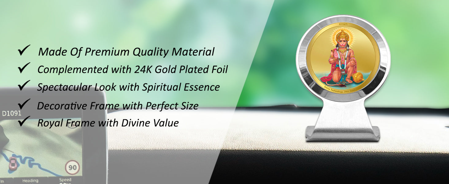 Hanuman Jee Metallic Car Display