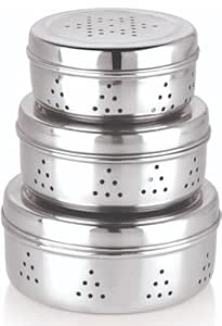 St. Steel Dhania Dibbi Set Of 3