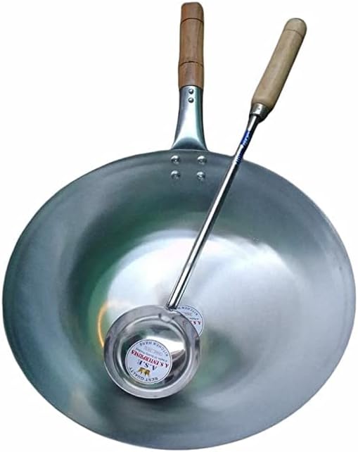 All Steel Frying Kadchi W/WOODEN Handle