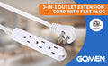 Indoor Extention Wire 9FT.W/THREE Outlets