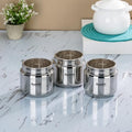 St. Steel Cannister Set Of 3pcs. Big Size