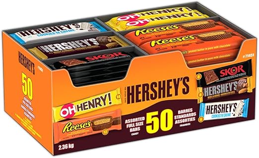 Hershey Chocolate Display-oh HENRY/REESE/REESE SMORES/COOKIES'N'CREAM/HERSHEY Almond's
