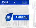 Disposable White Plastic Forks 51pk
