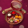 Decorated Embossed Karwa Thali