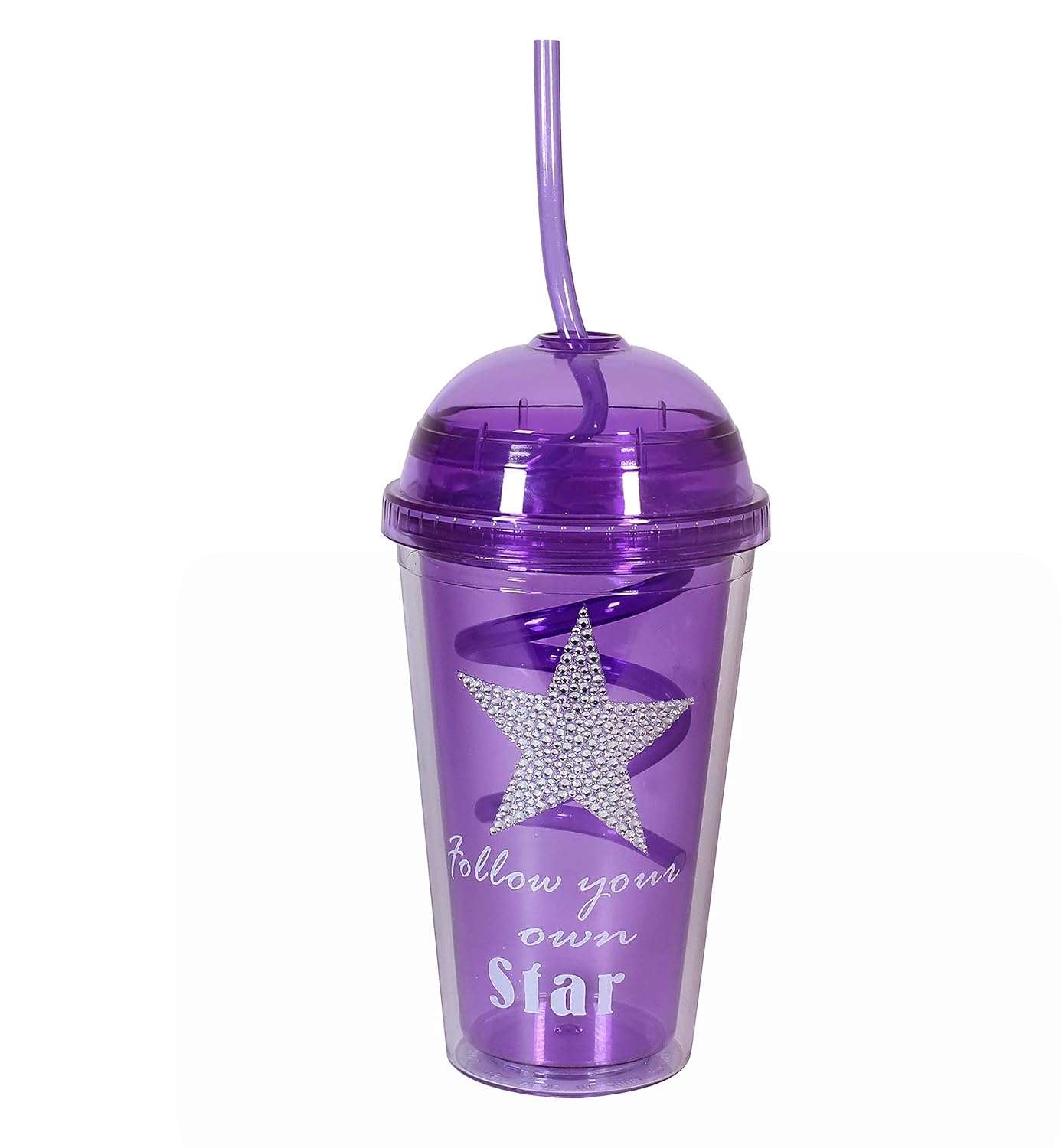 Double Walled Plastic Sipper Bottle W/STRAW