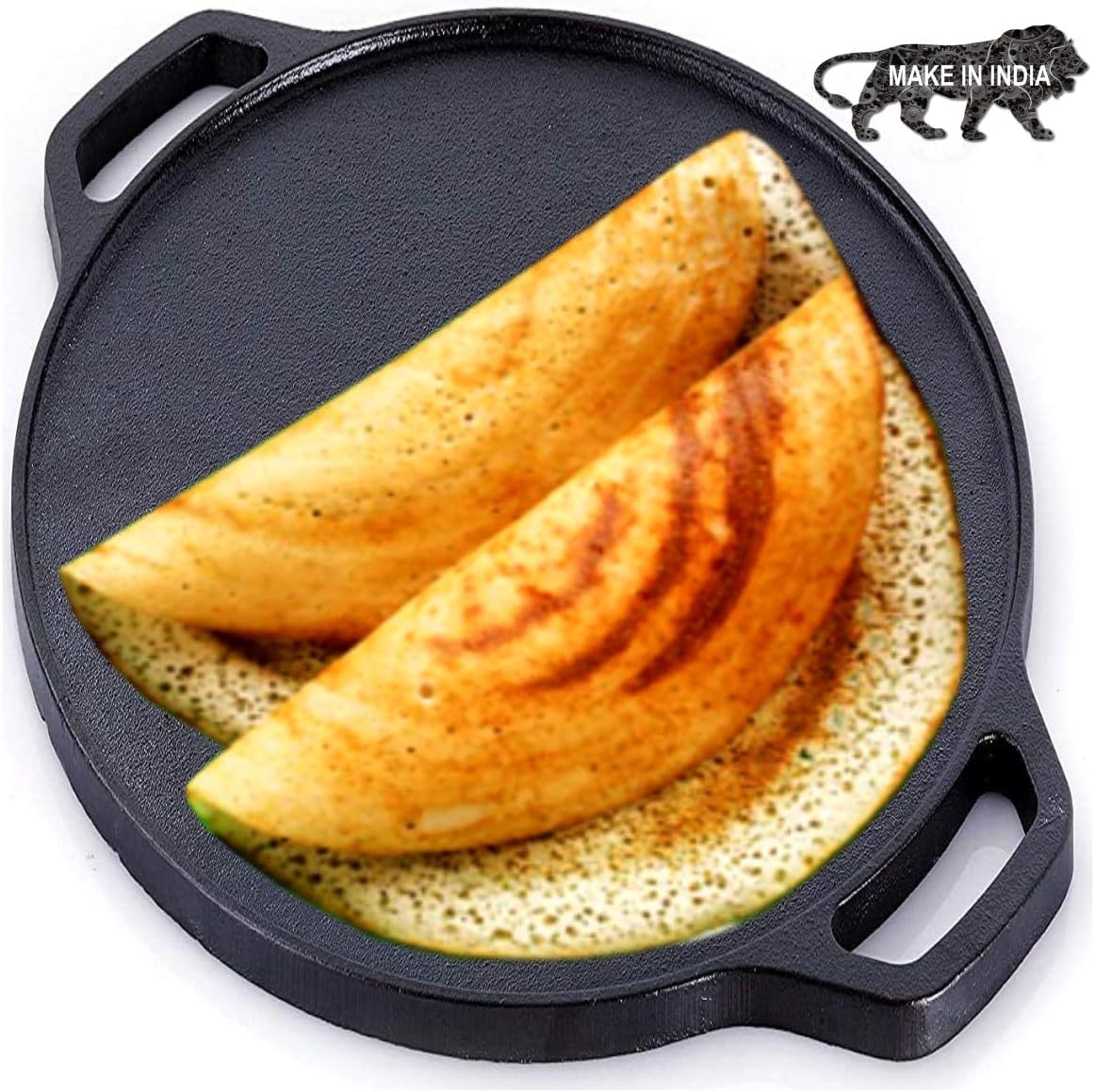 Iron Dosa Tawa Flat With Curved Ends 12 Inches
