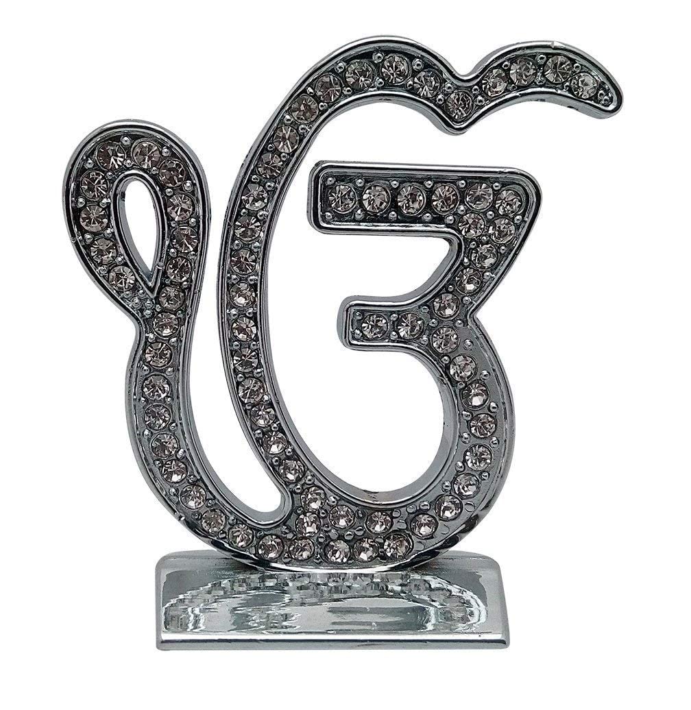 Ik Omkar Stone Studded Metallic Car Display
