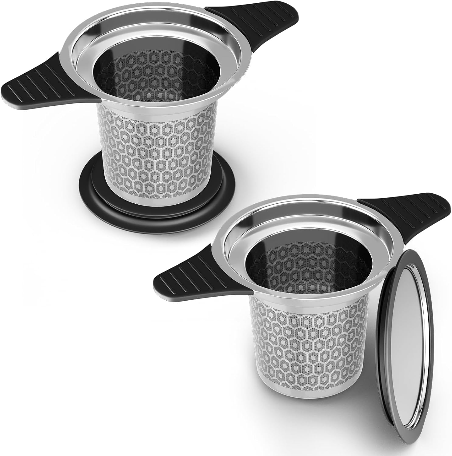 Steel Tea Strainers 3.5" With Black Sleeves