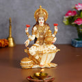 Luxmi Ji White With Golden Decoration 4"