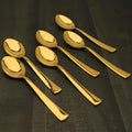 Mantra St. Steel Dinner Spoons-6pk With Golden Embossment (dot Design) On The Handle