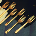 Mantra St.steel Forks H/D 6-pk With Golden Embossment On Handle