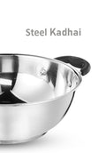 Bright Steel Frying Kadchi H/D Big Size