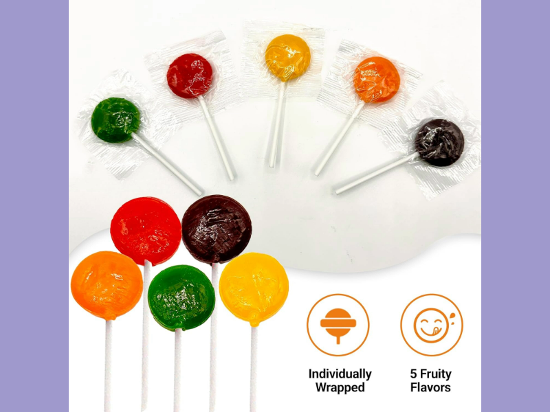 Lollipops Flat Colored assorted blik 30 LBS Per Box