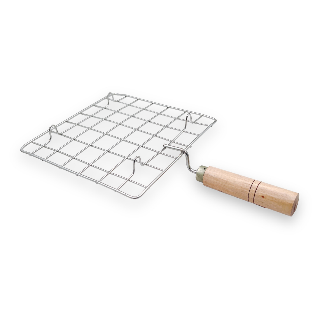 Roti Fluffer W/WOODEN Handle India Square Big Size Thick Wire Printed Wrap