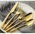 Gold Cutlery Set V Style S/S & Gold