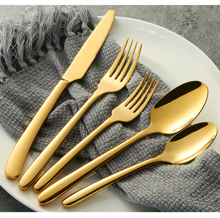 Gold Cutlery Set V Style S/S & Gold