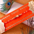 Golden Metallic Designer Rakhi 1pc. Packing