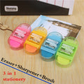 Erasers W/BRUSH & Sharpener