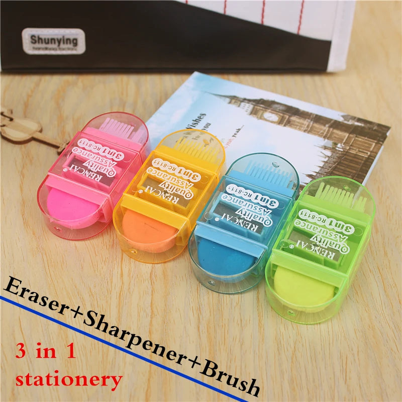 Erasers W/BRUSH & Sharpener