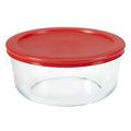 Glass Container Round W/RED Lid