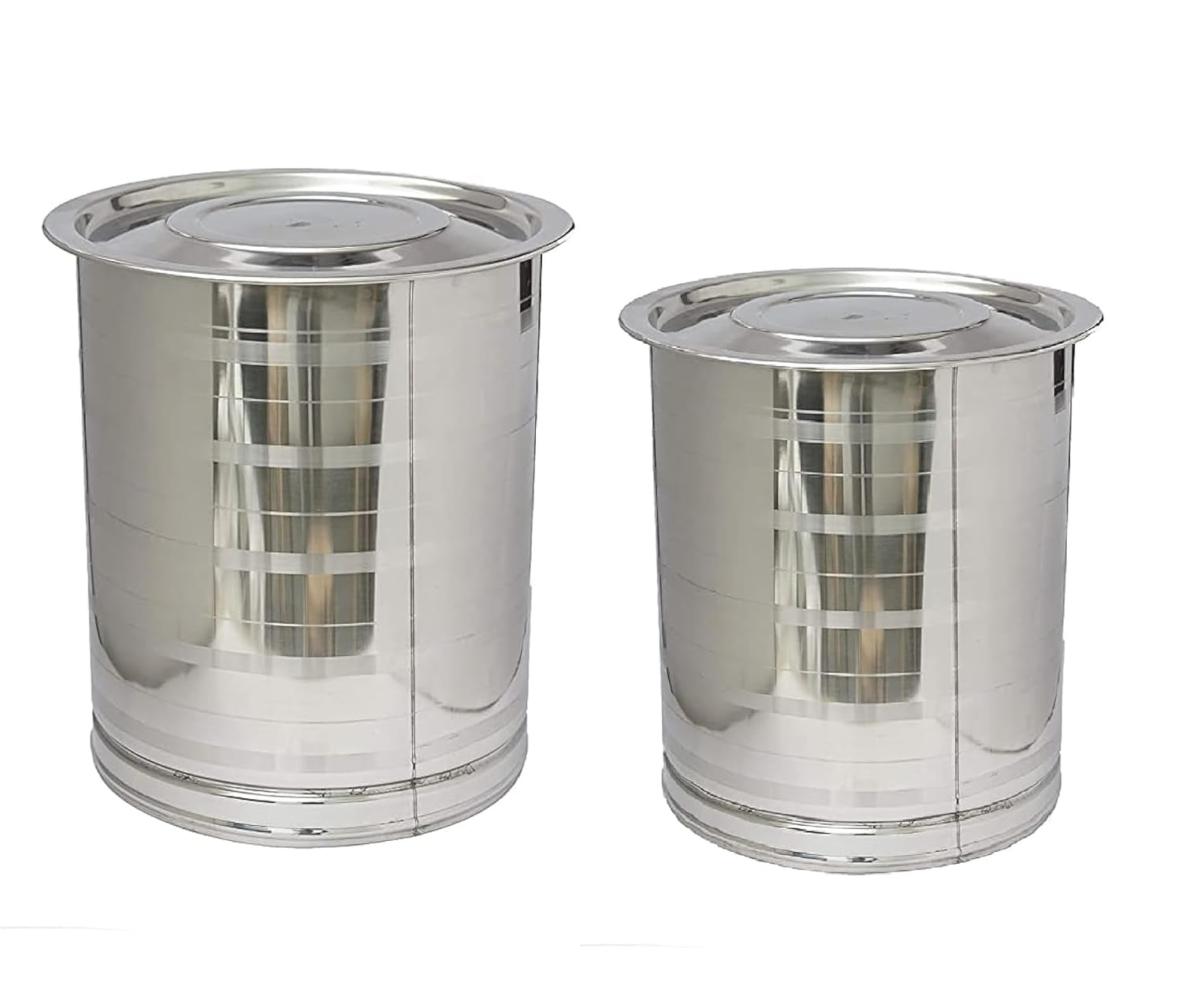St. Steel Atta Drum W/HOOKS On Sides & Lids 4pk