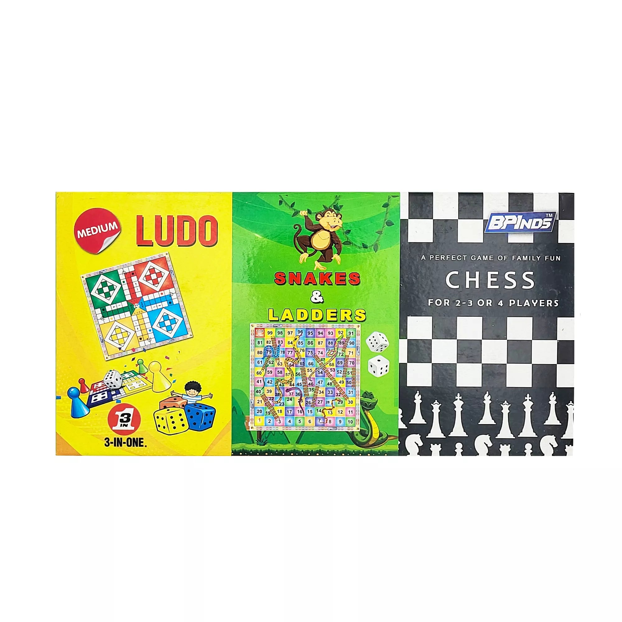 3-in-1 Ludo Game Set-snakes & LADDERS/LUDO/CHESS