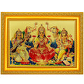 Golden Foil Picture Of Ganesh,luxmi,saraswati Ji Together