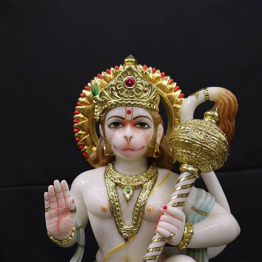 Hanuman Ji Metallic Stone Decorated