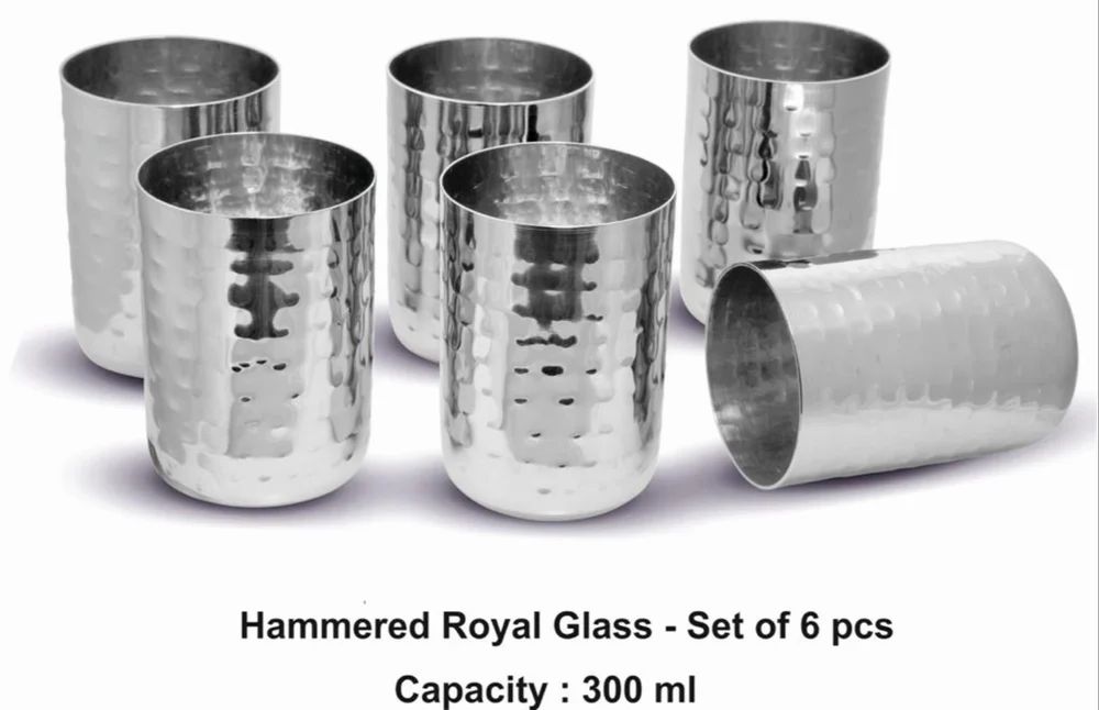 St. Steel Hammered Glass