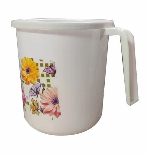 Bathing Mugs White Floral 1.5 Litres